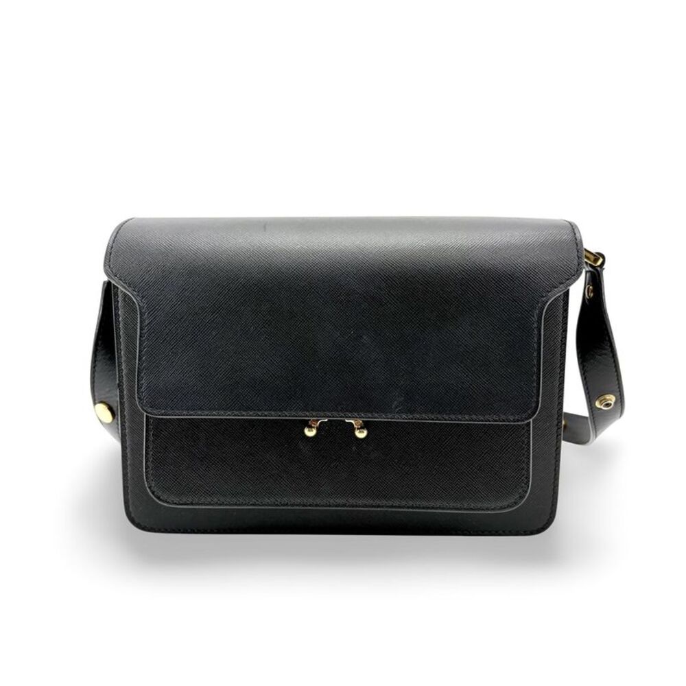 Marni Medium Trunk Bag Saffiano Black